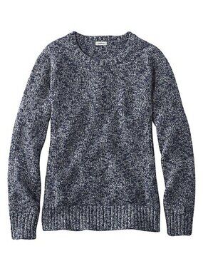 LL Bean Navy & White Cotton Sweater – 100% Cotton, Soft & Comfortable